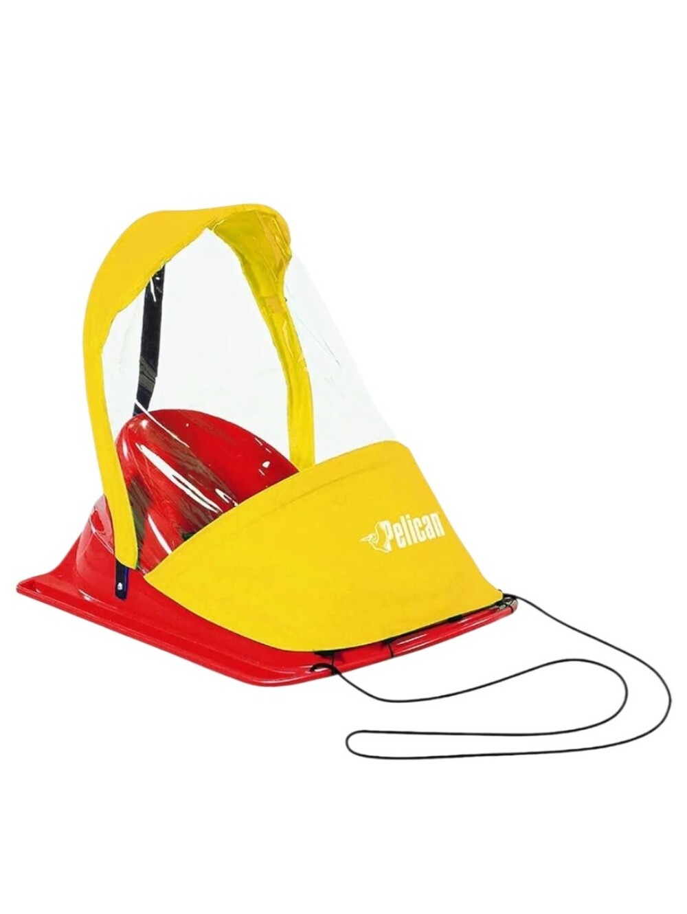 Pelican Baby Sleigh With Weather Shield Cover Red Yellow Infant Snow Sled